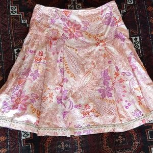 Express cotton floral skirt with sequins.